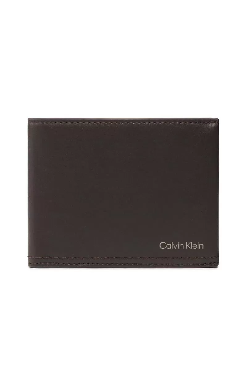 Duo Stitch Bifold 5CC W/Coin L - Dark Brown