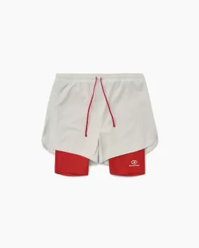 DV   NB Ripstop Layered Pocketed Trail Shorts Fog / Goji Red