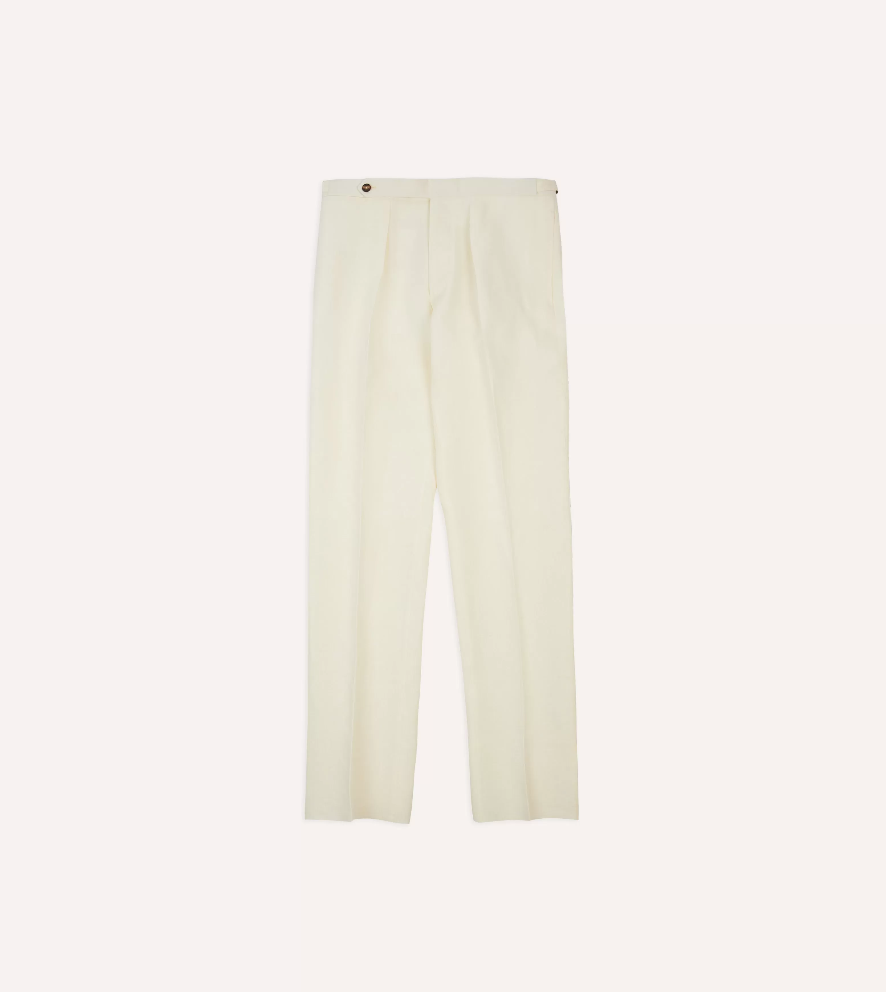 Ecru Irish Linen Single Pleat Trouser