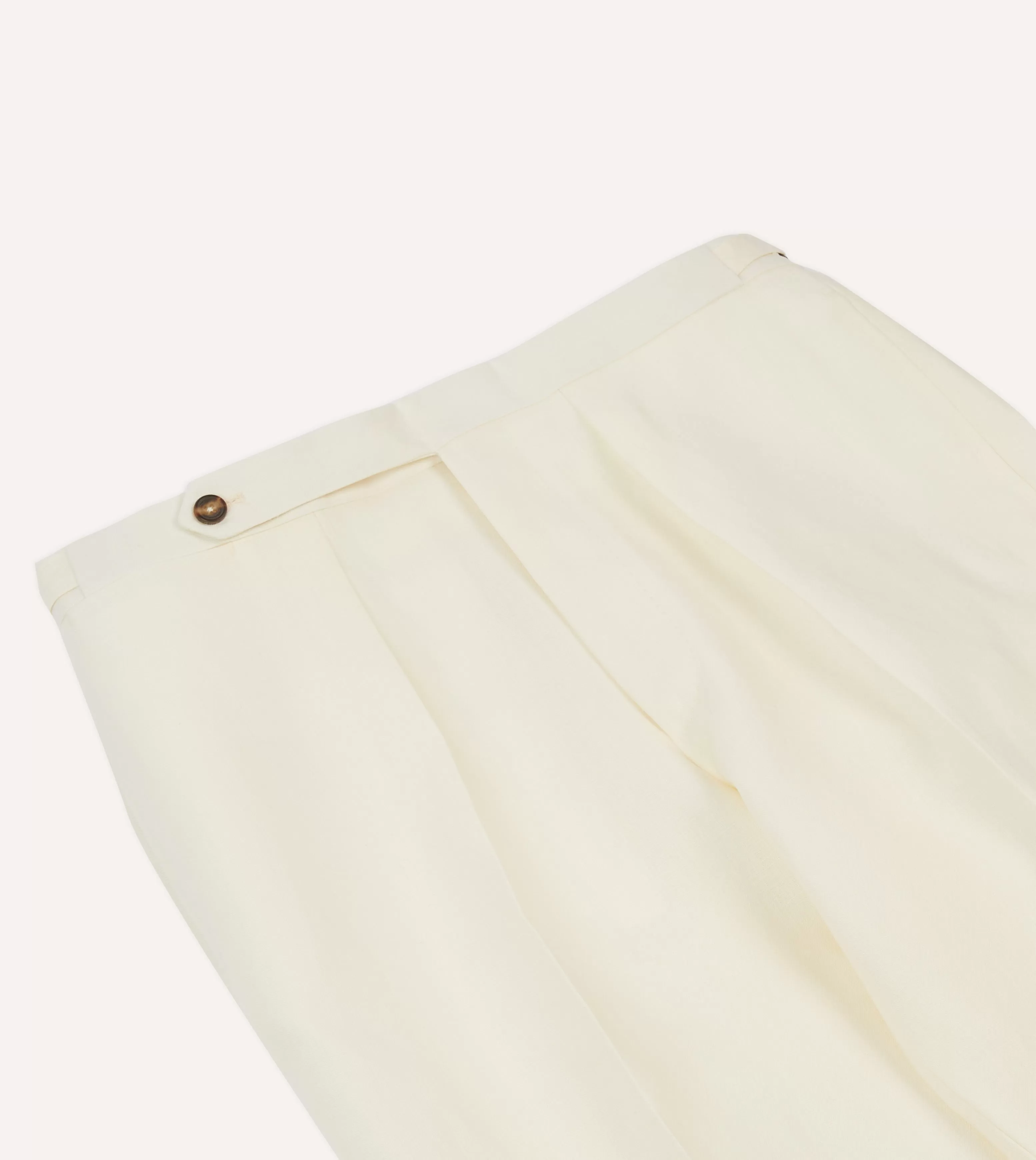 Ecru Irish Linen Single Pleat Trouser