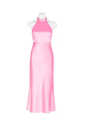 Emba Satin Midi Dress - Pink