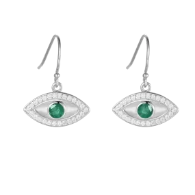 Emerald Evil Eye Earrings