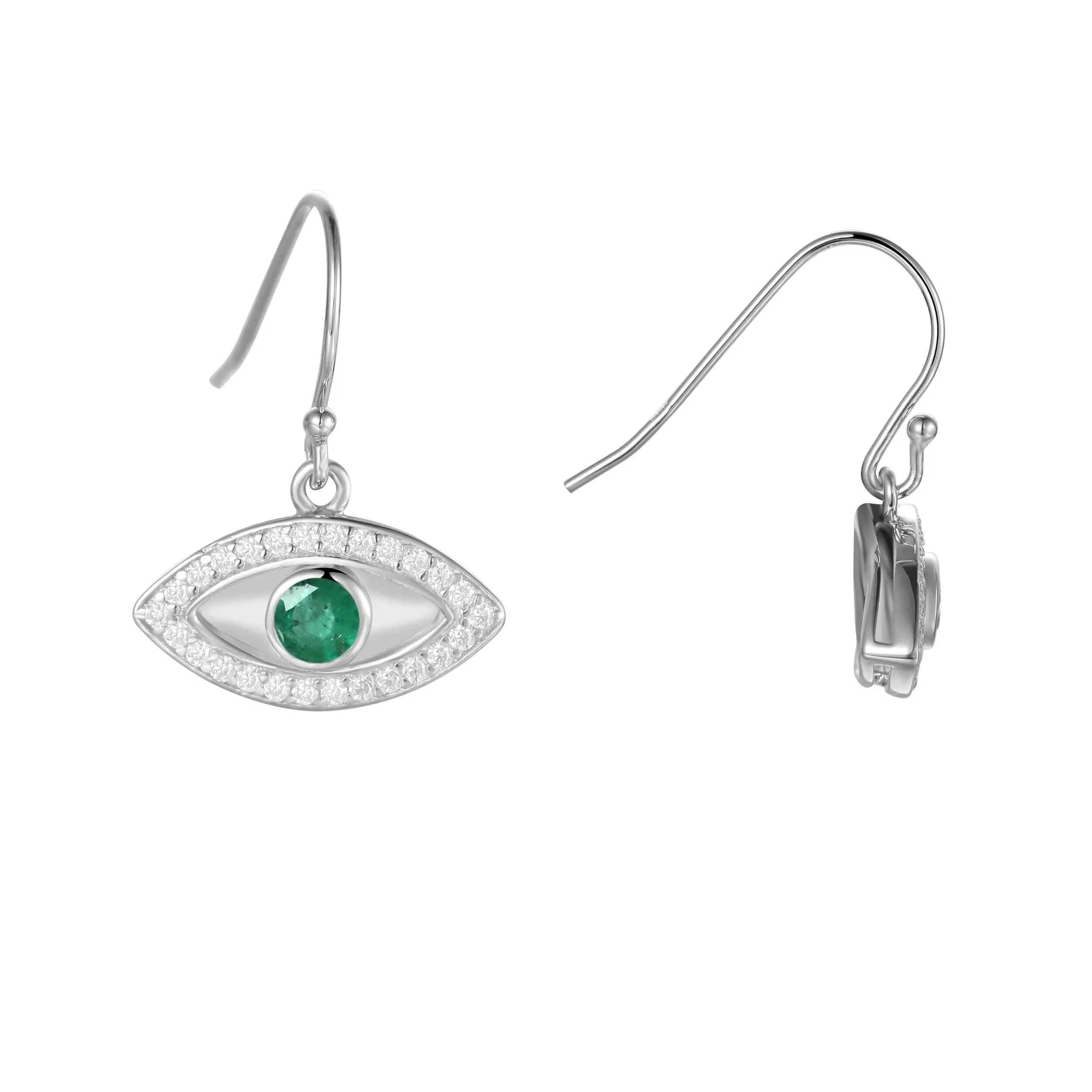 Emerald Evil Eye Earrings