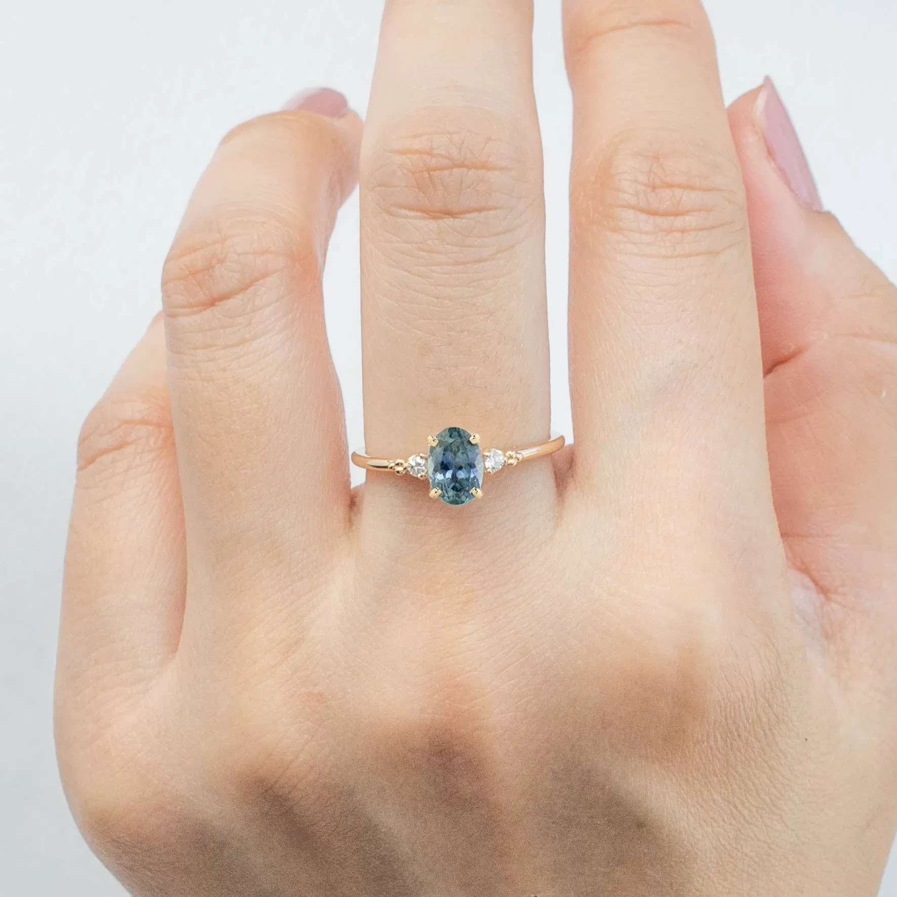 Estel Ring - 1.14ct Blue Green Montana Sapphire (One of a kind)