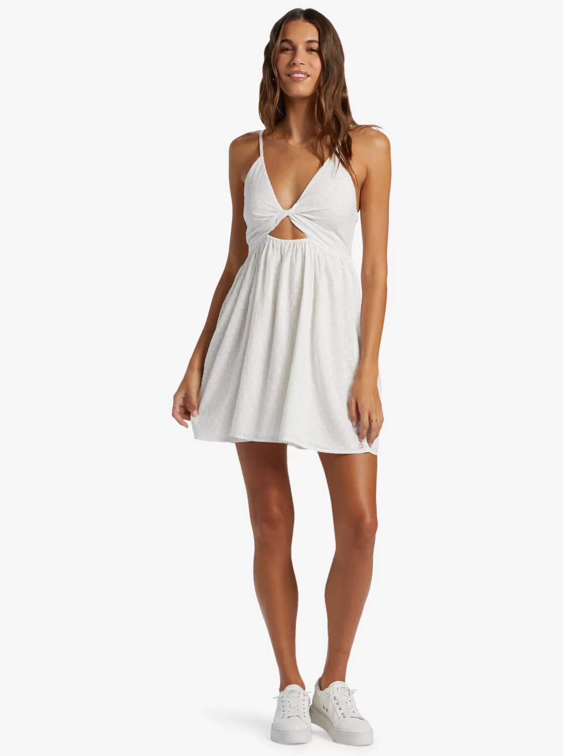 Evening Glow Strappy Mini Dress - Egret