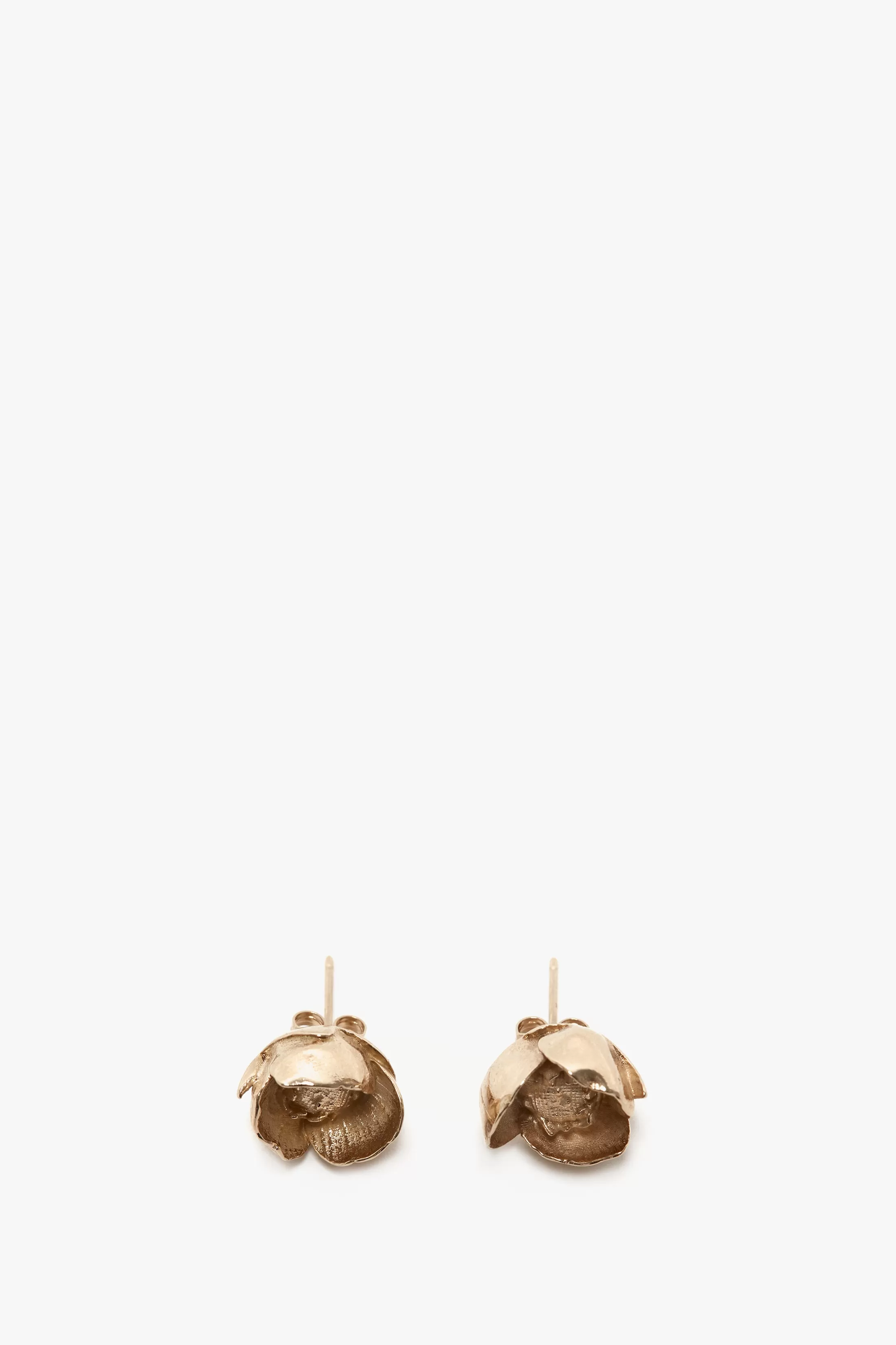 Exclusive Camellia Flower Stud Earrings In Gold