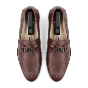 FHS Gun Metal Buckled Loafers - Brown