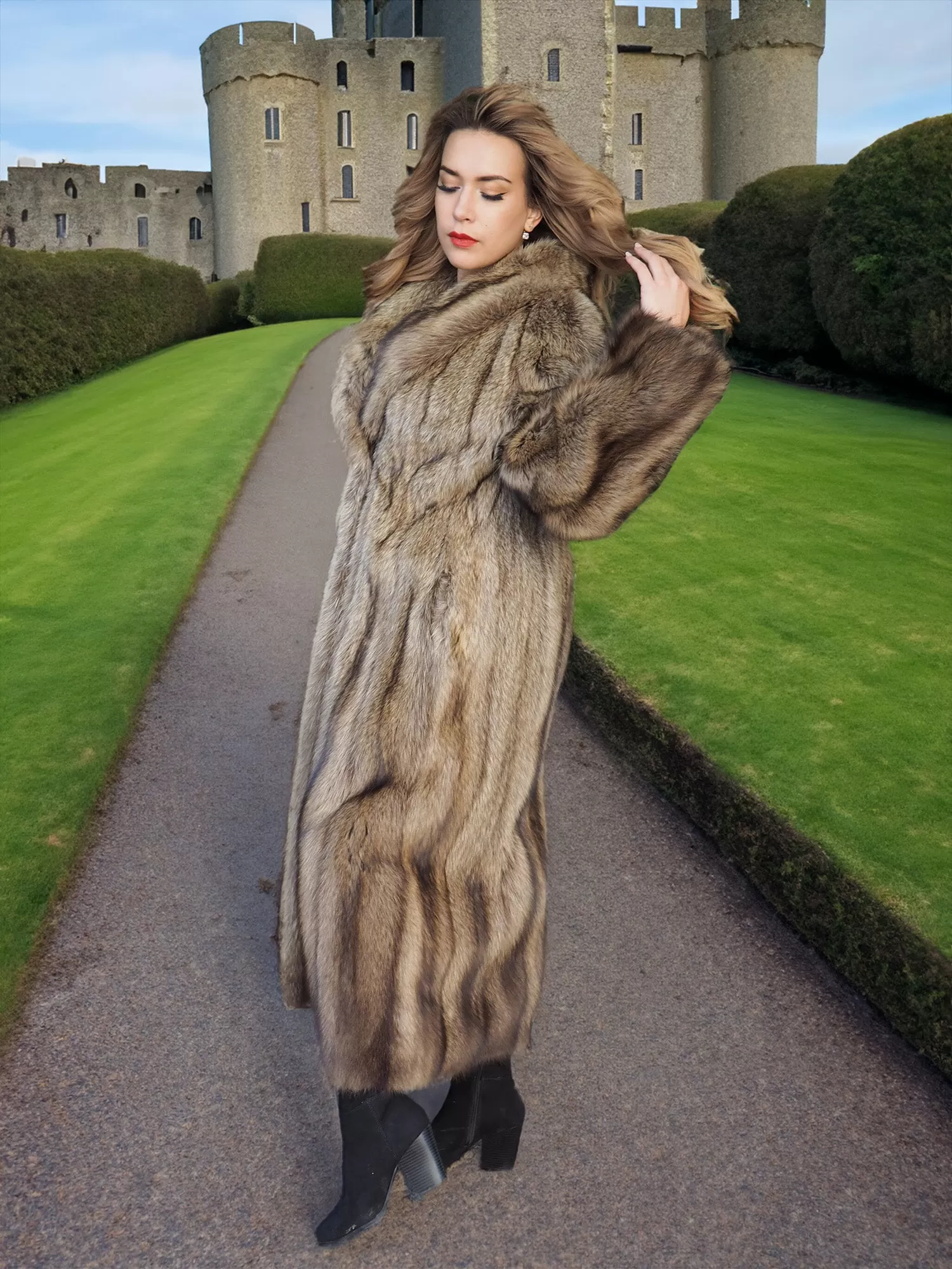 Fisher Sable Fur Coat Coats S 50" Long