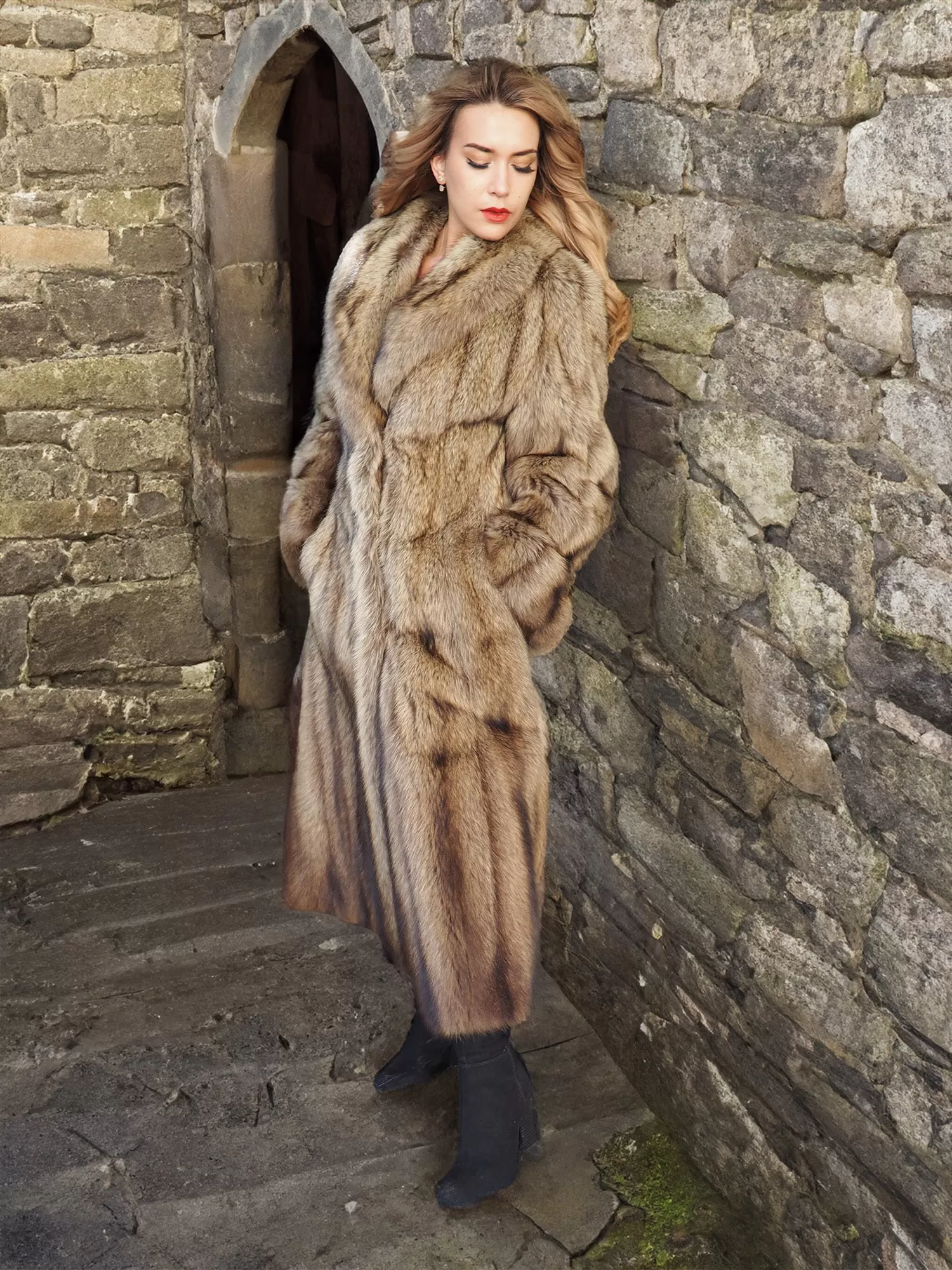 Fisher Sable Fur Coat Coats S 50" Long