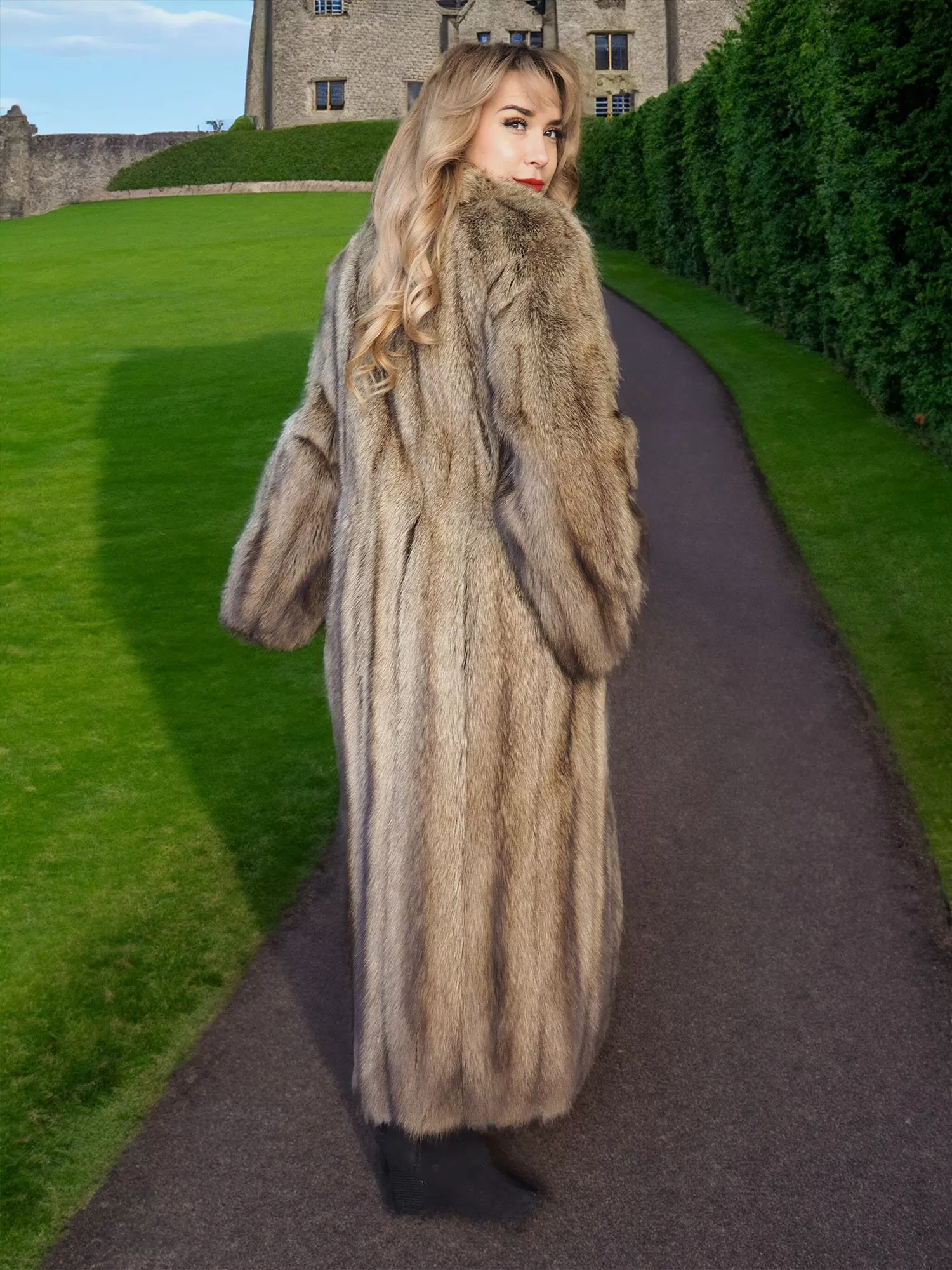 Fisher Sable Fur Coat Coats S 50" Long