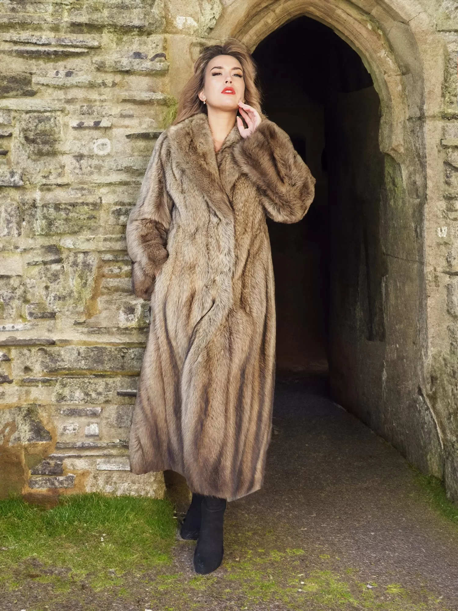 Fisher Sable Fur Coat Coats S 50" Long