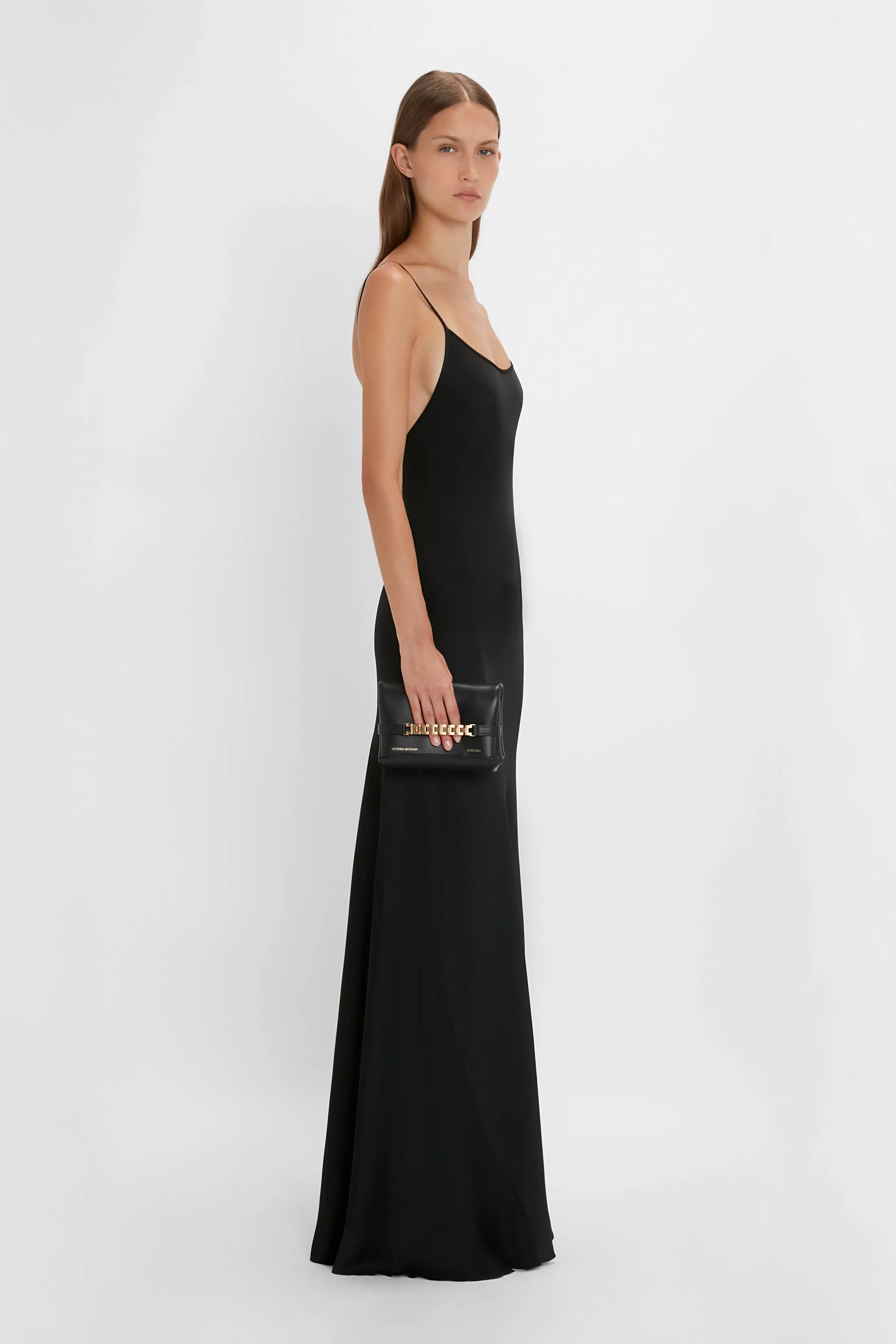 Floor-Length Cami Dress In Black