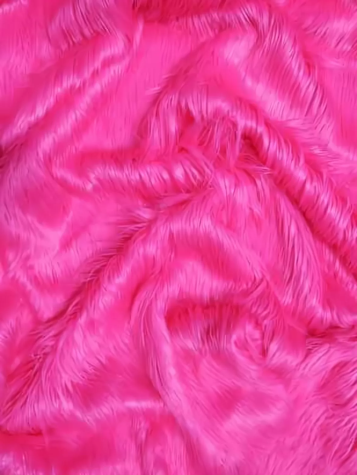 Fuchsia Solid Gorilla Animal Long Pile Faux Fur Fabric / Sold By The Yard