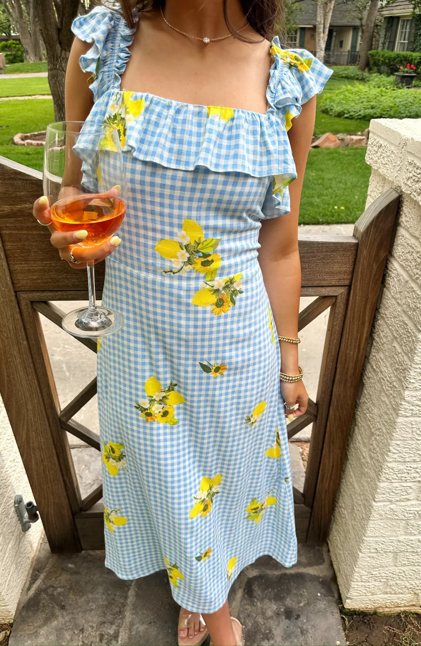 Garden Party Blue Gingham Dress