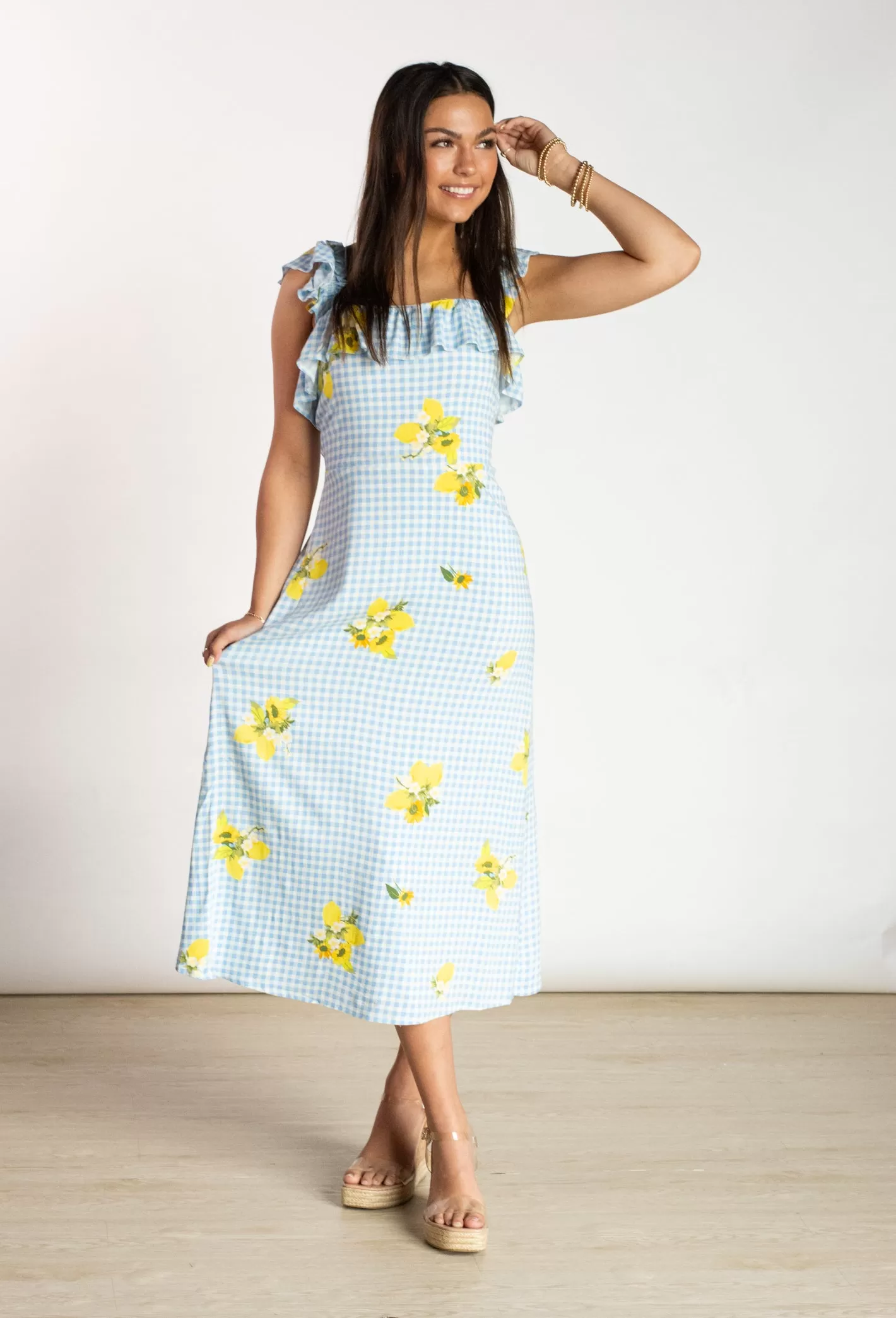 Garden Party Blue Gingham Dress