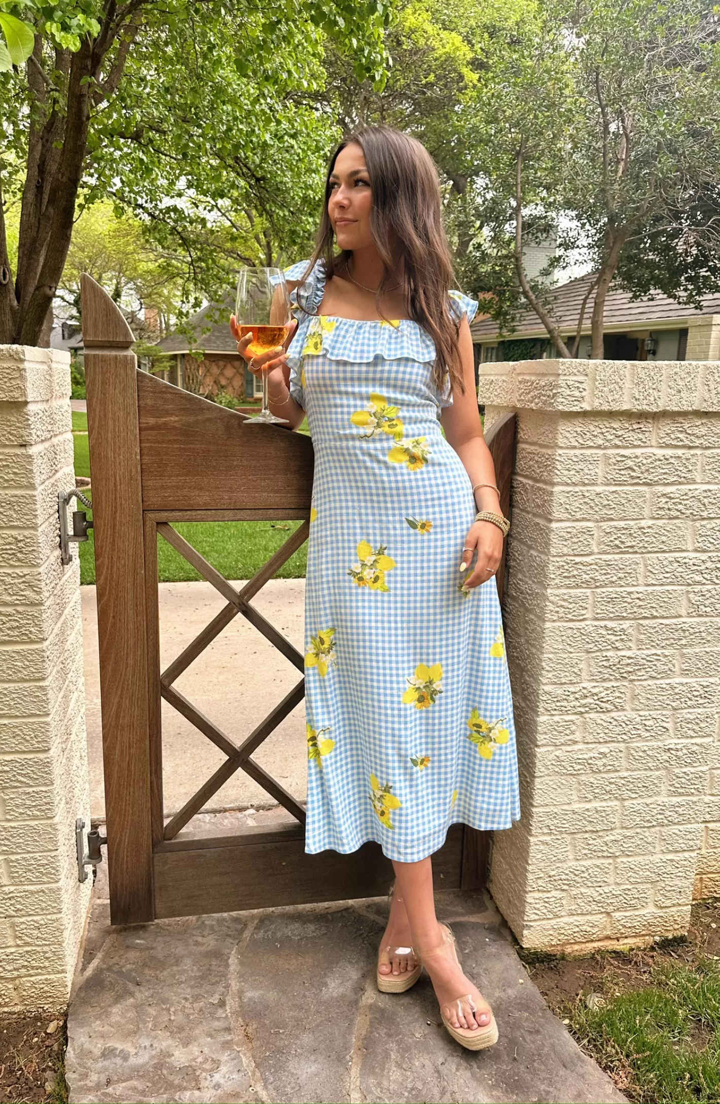 Garden Party Blue Gingham Dress