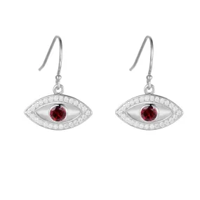 Garnet Evil Eye Earrings