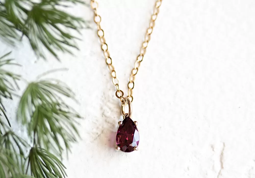 Garnet Solitaire Necklace