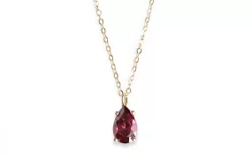 Garnet Solitaire Necklace