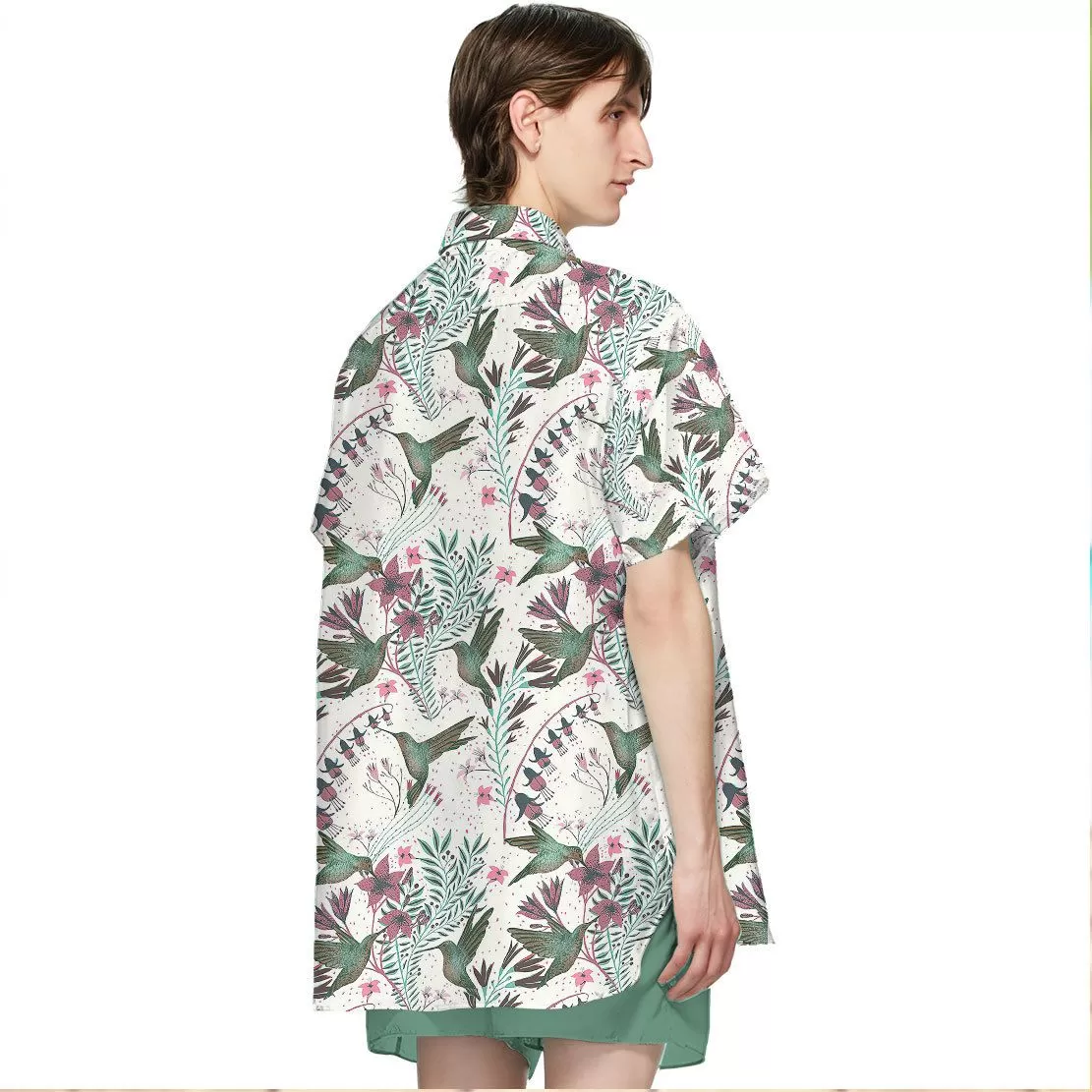 Gearhuman 3D Hummingbird With Columbine Flower Hawaii Shirt