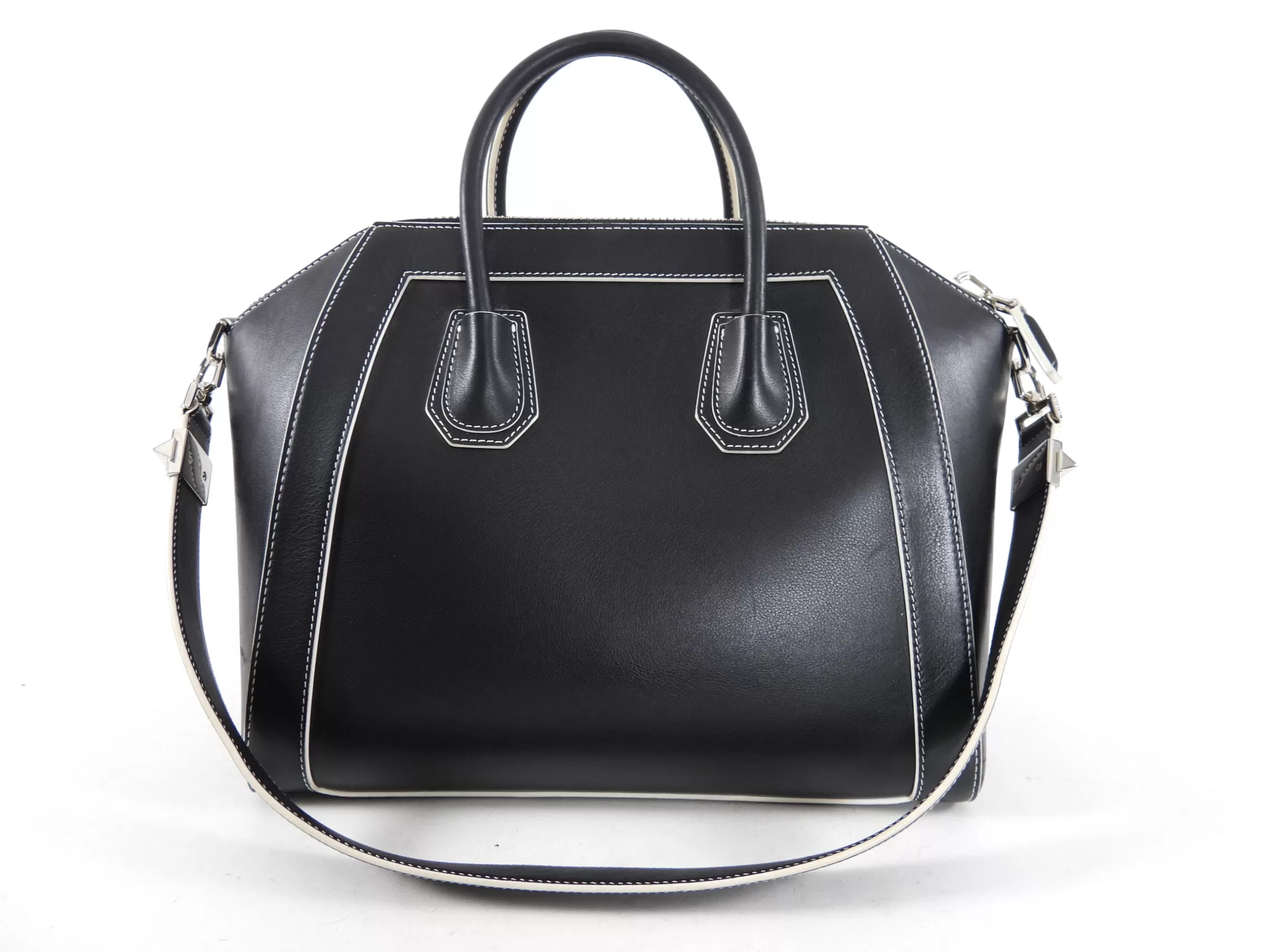 Givenchy Antigona Black Top Stitch Leather Medium Bag