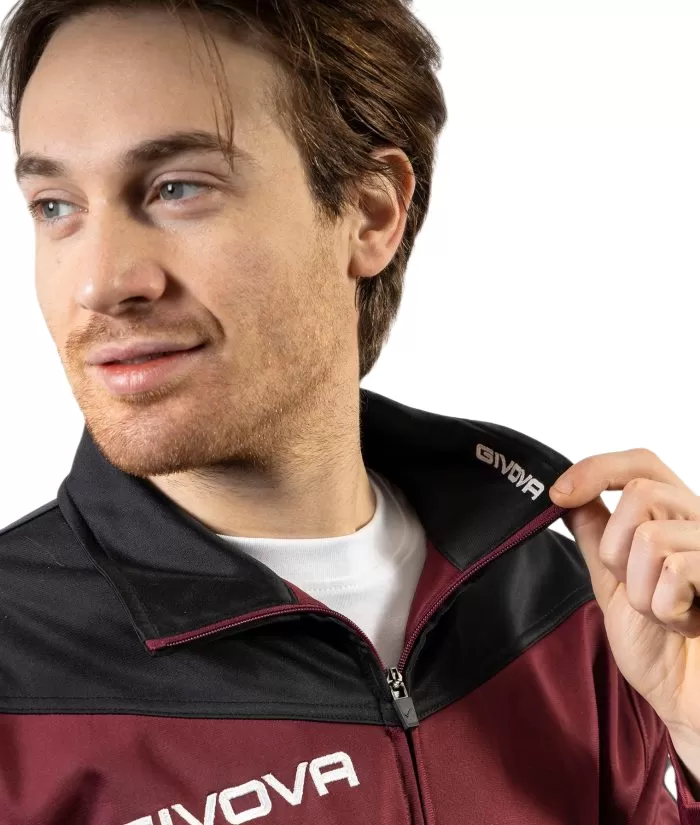 Givova Men's triacetate tracksuit Roma TR036 0810 garnet-black