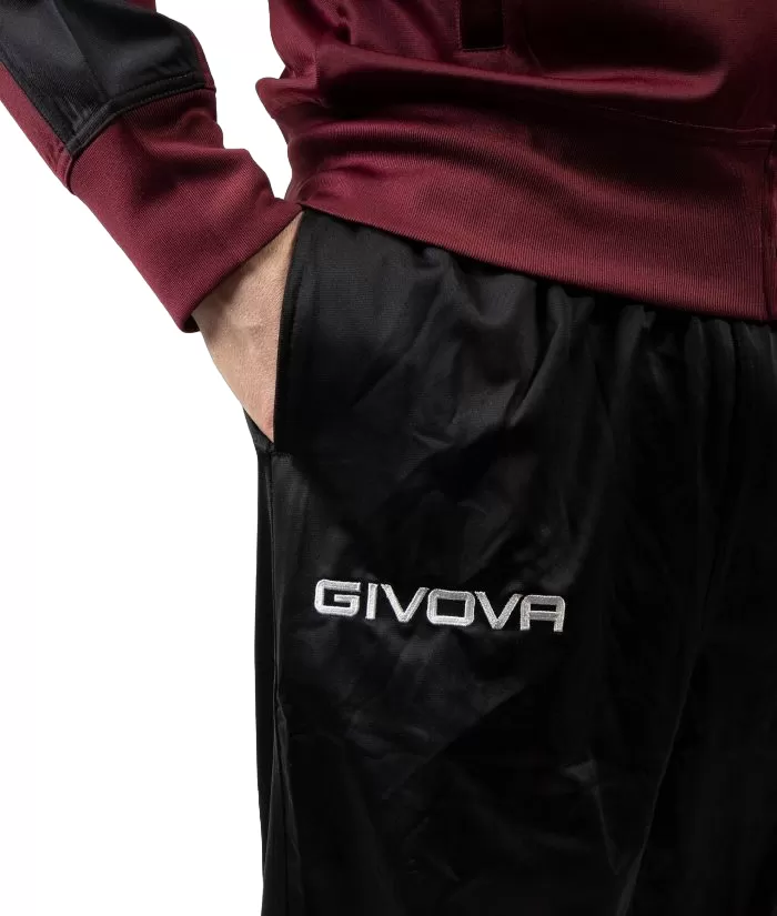 Givova Men's triacetate tracksuit Roma TR036 0810 garnet-black