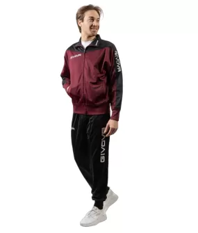 Givova Men's triacetate tracksuit Roma TR036 0810 garnet-black