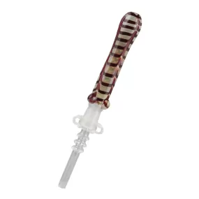 Glass Dab Straw w/ 10mm Quartz Tip 6.5"