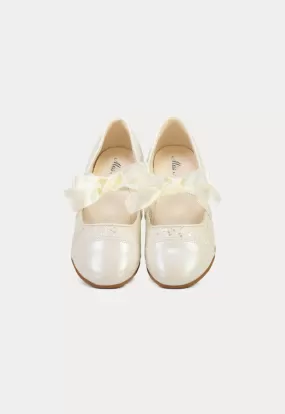 Glittery Embellished With Satin Ribbon Shoes