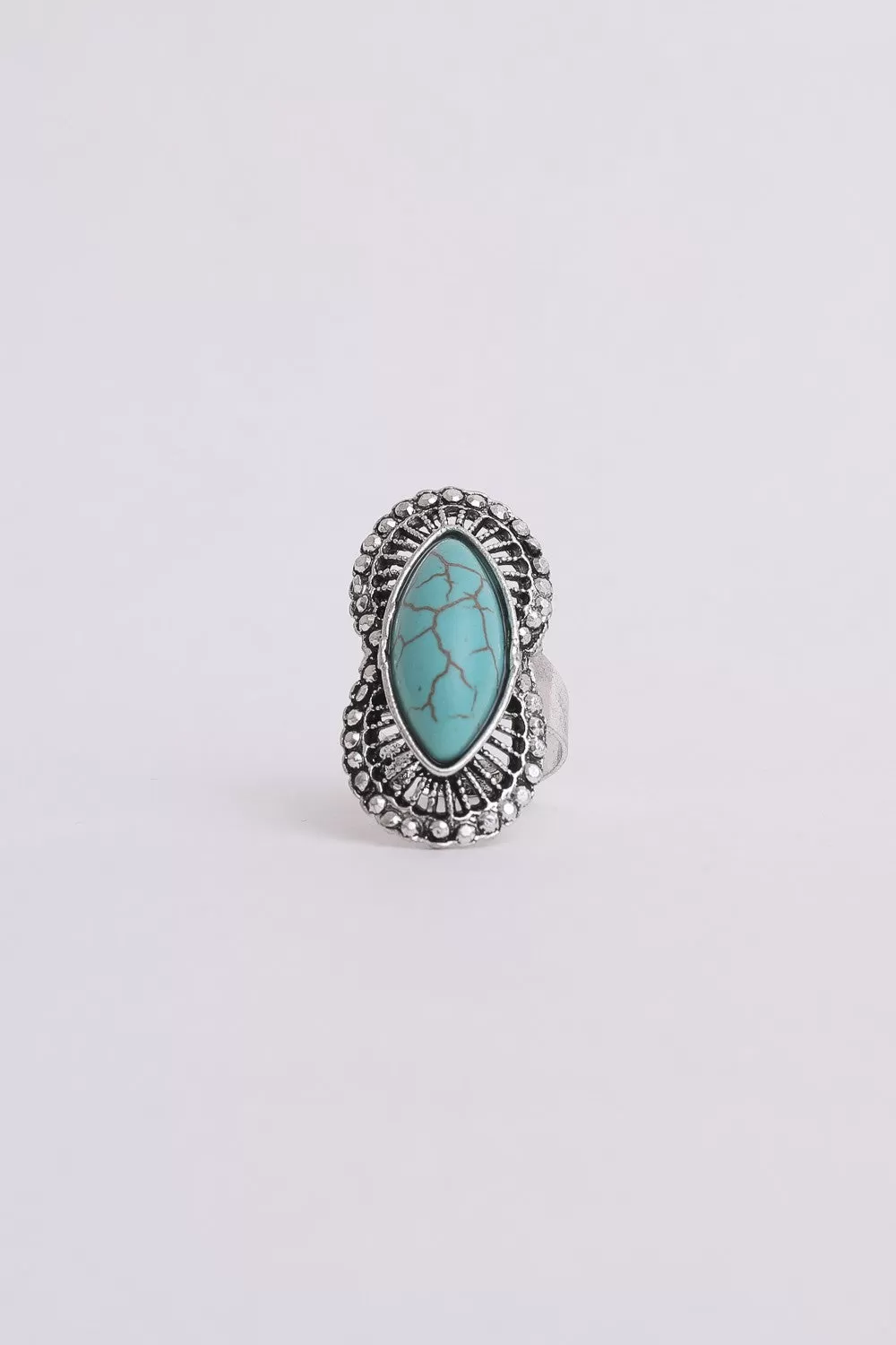 Go West Adjustable Turquoise Ring - Silver