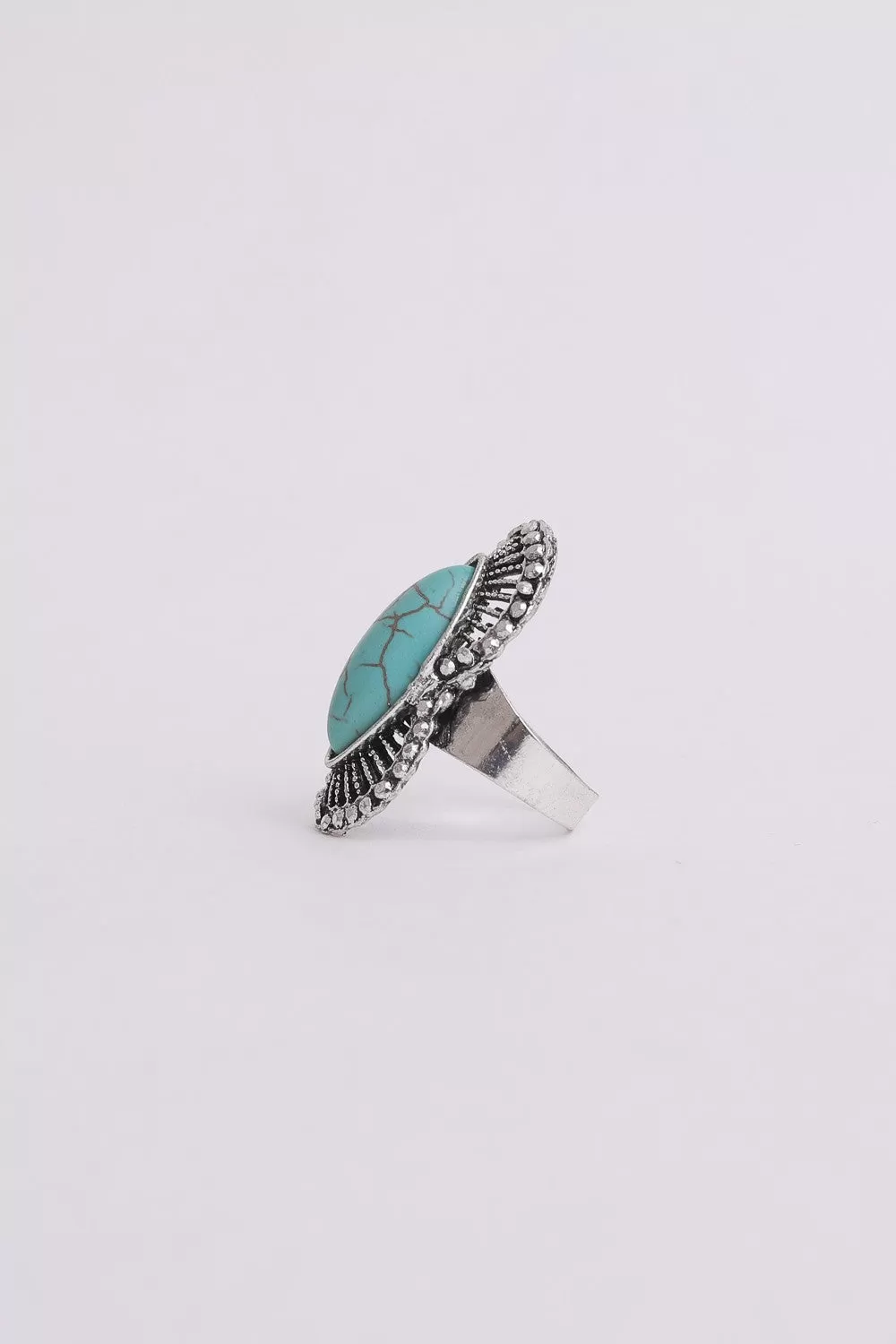 Go West Adjustable Turquoise Ring - Silver