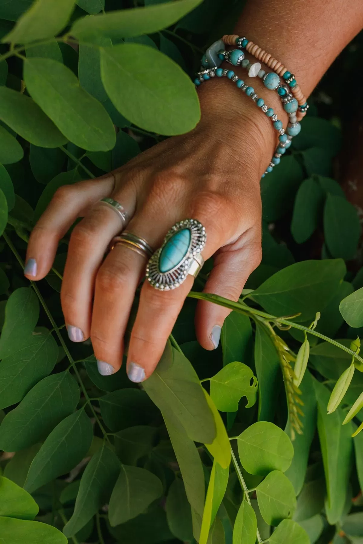 Go West Adjustable Turquoise Ring - Silver