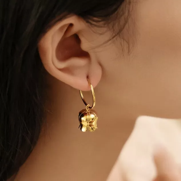 Gold Bell Orchid Earrings