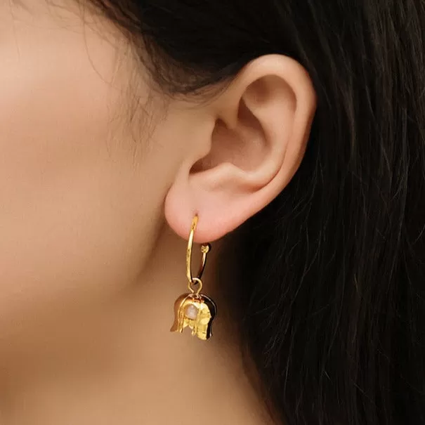 Gold Bell Orchid Earrings