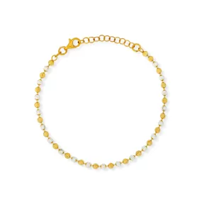 Gold Moon Cut Bead Bracelet (3MM)