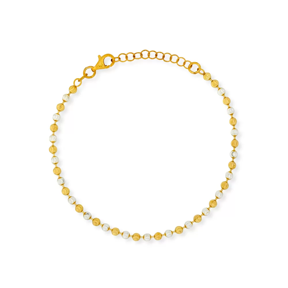 Gold Moon Cut Bead Bracelet (3MM)