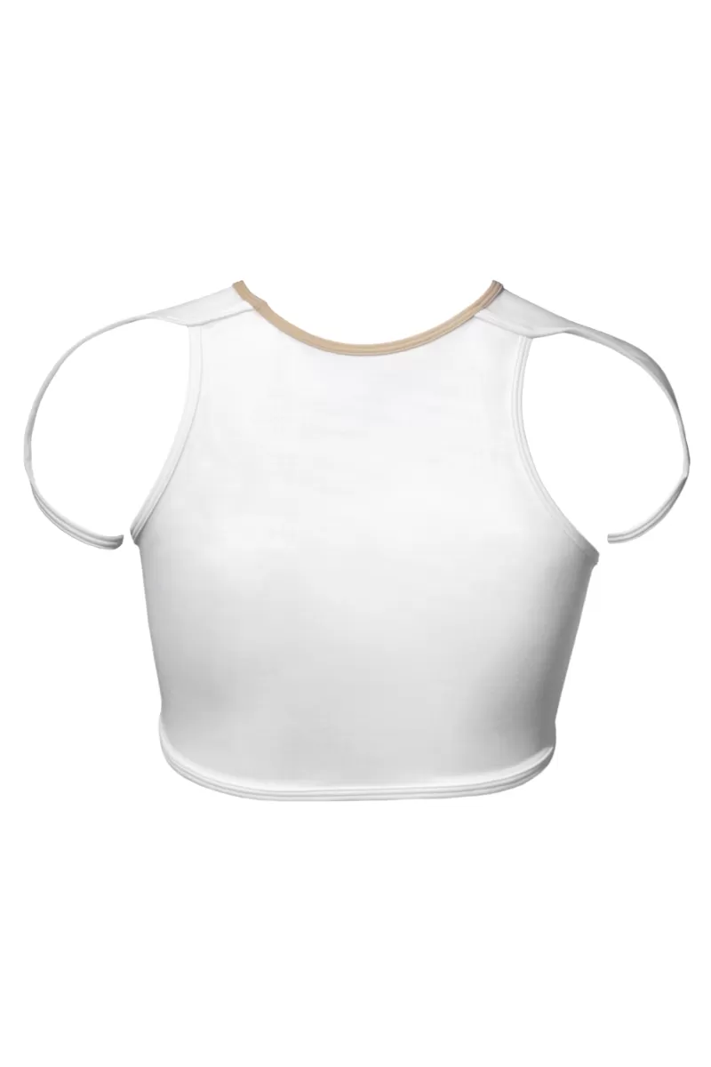 Hamade Activewear High Scoop Neck Crop Top - Beige