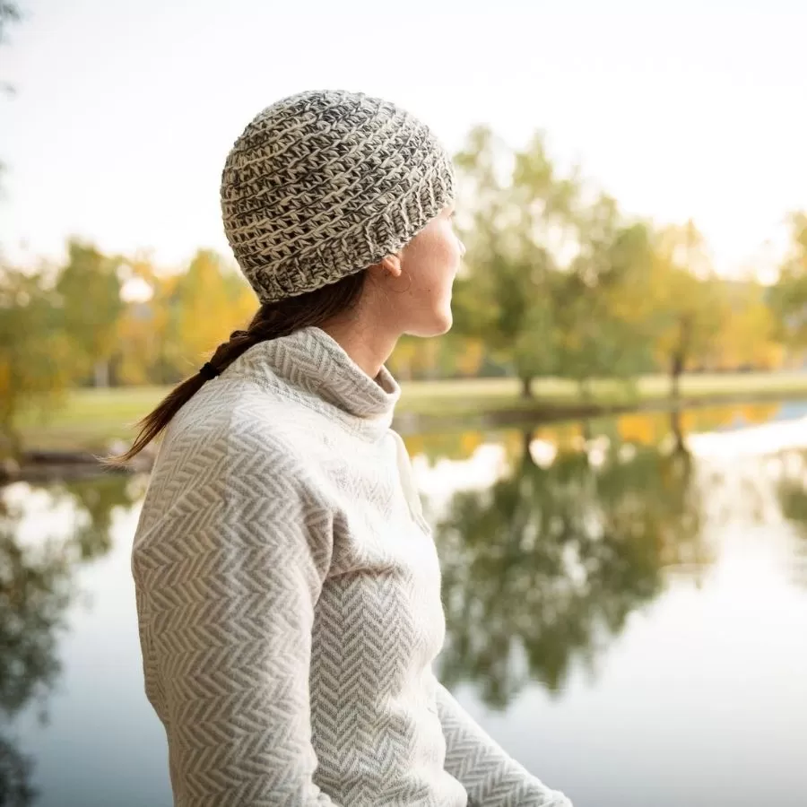 Handmade Alpaca Hat with Flower