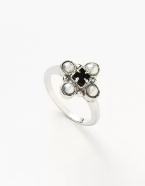 Harris Reed Quartet Ring | Sterling Silver/Pearl & Black Onyx