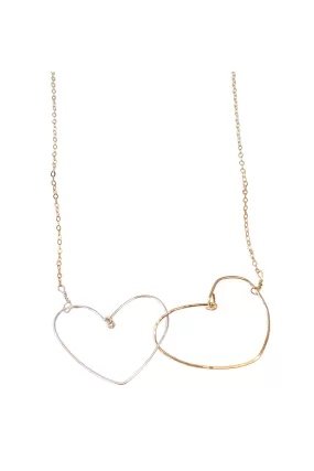 Heart to Heart Pendant Necklace in Gold and Silver