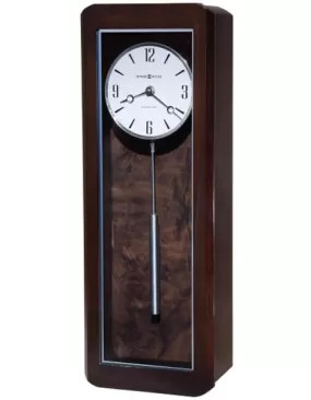 Howard Miller Aaron Pendulum Wall Clock - Black Coffee Finish - White Dial