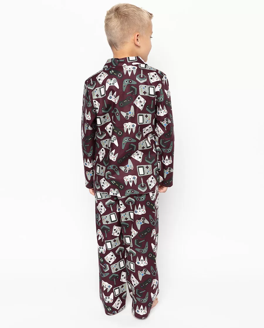 Jack Burgundy Gamer Print Pyjama Set