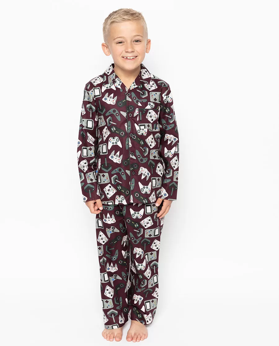 Jack Burgundy Gamer Print Pyjama Set