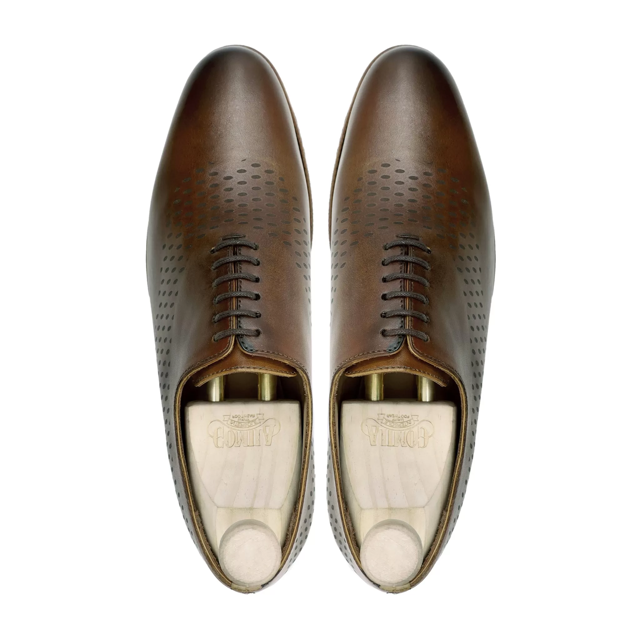 Jhung - Men's  Brown Calf Leather Wholecut Shoe