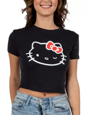 Jr Crop Top Hello Kitty Black Tee