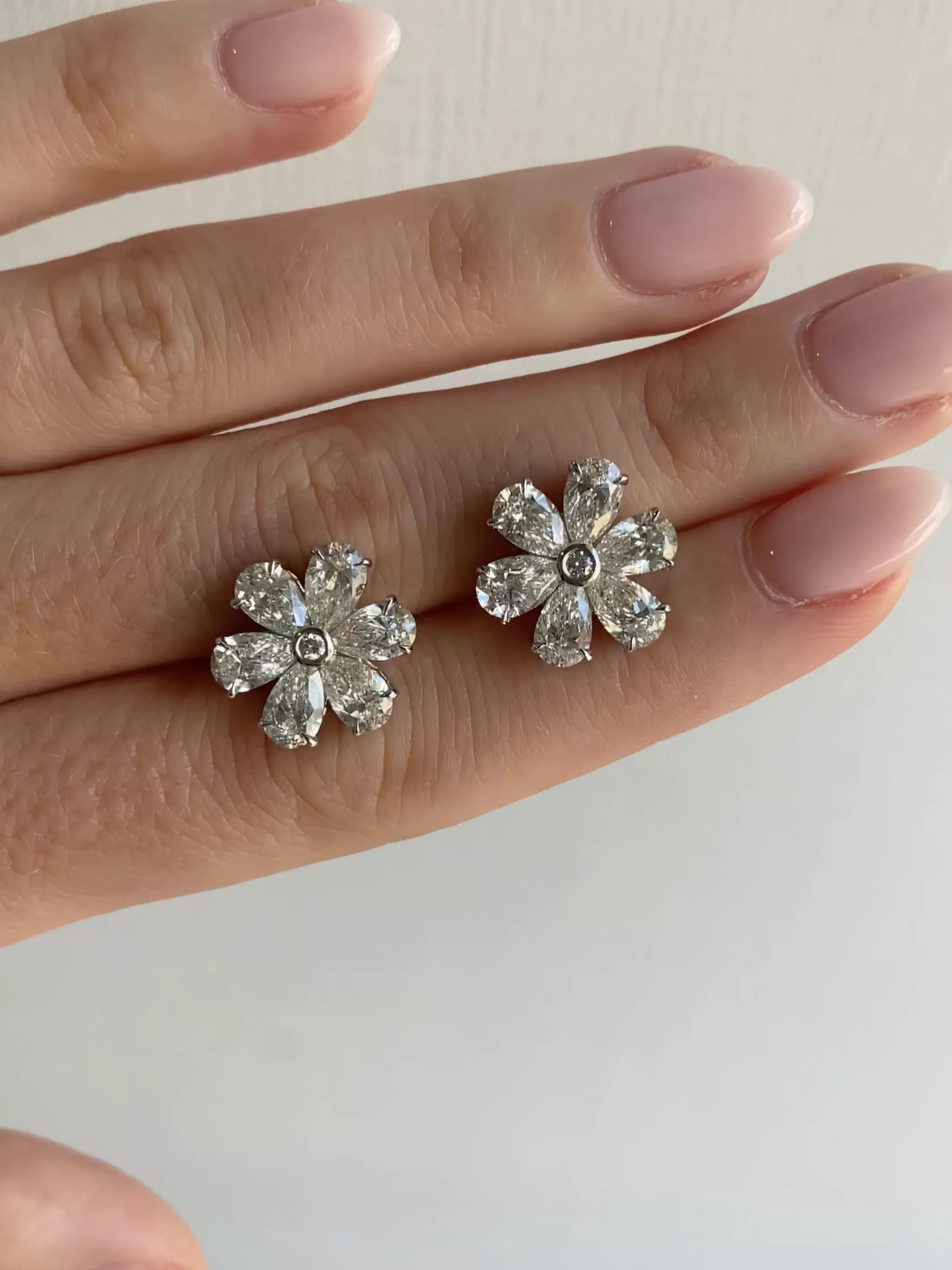 Julie Flower Diamond Stud Earrings 14K