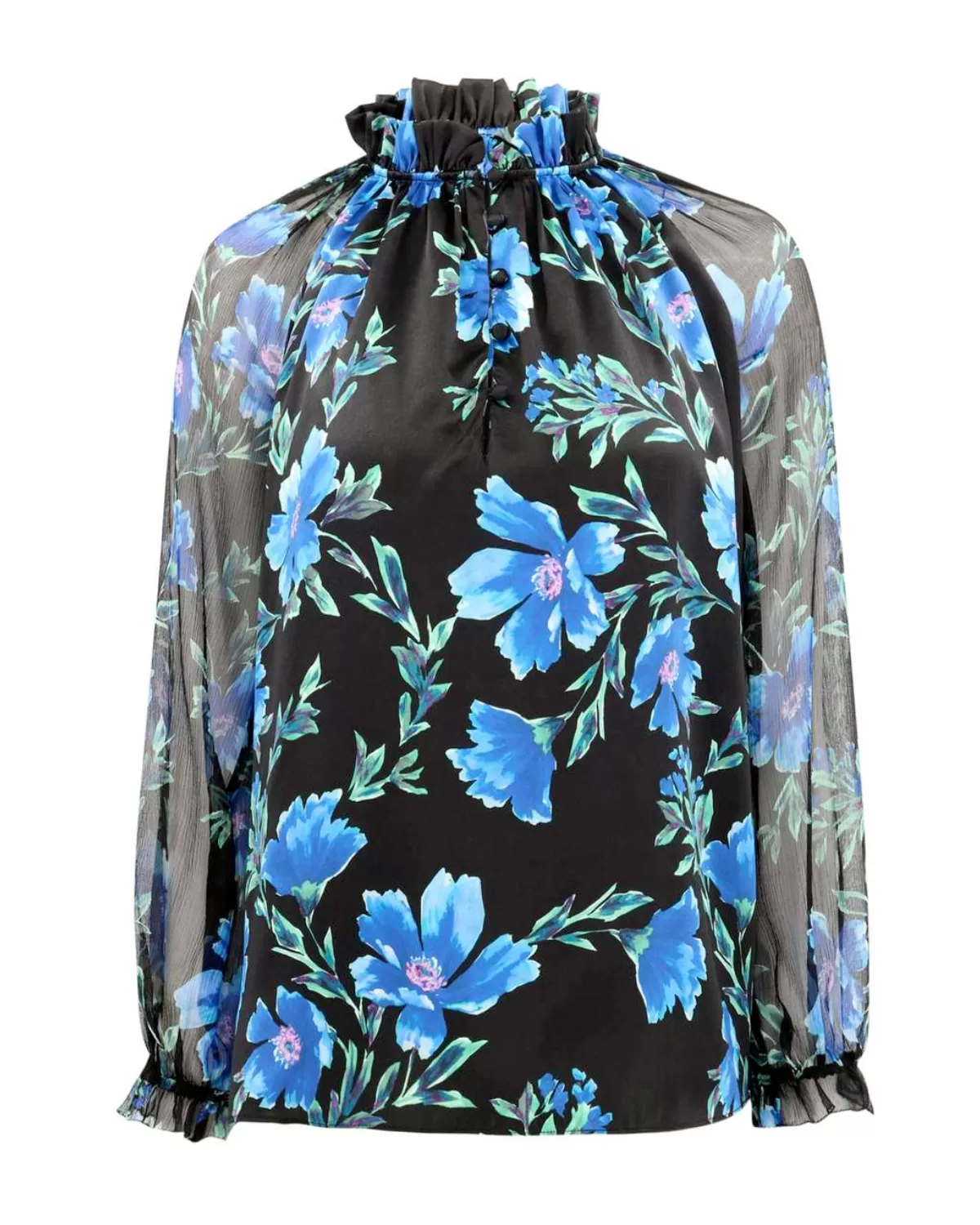 Karla Blouse (Sapphire Poinsettia)