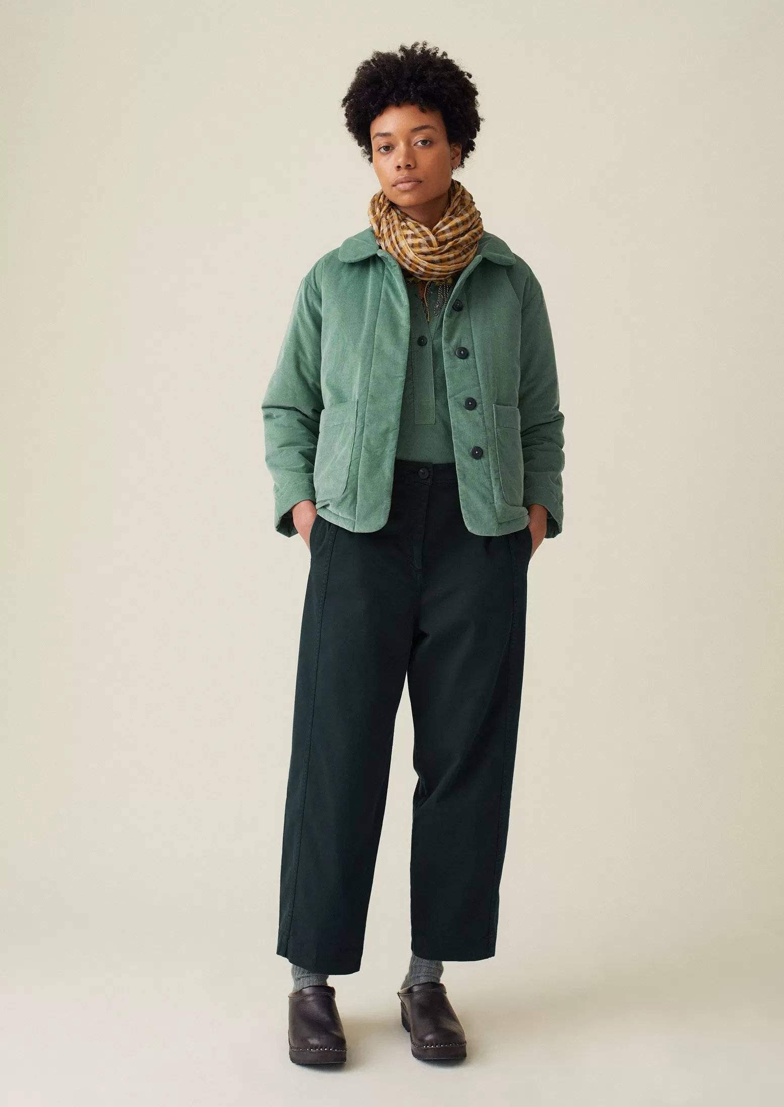 Kathe Flat Front Cotton Twill Pants | Slate Navy