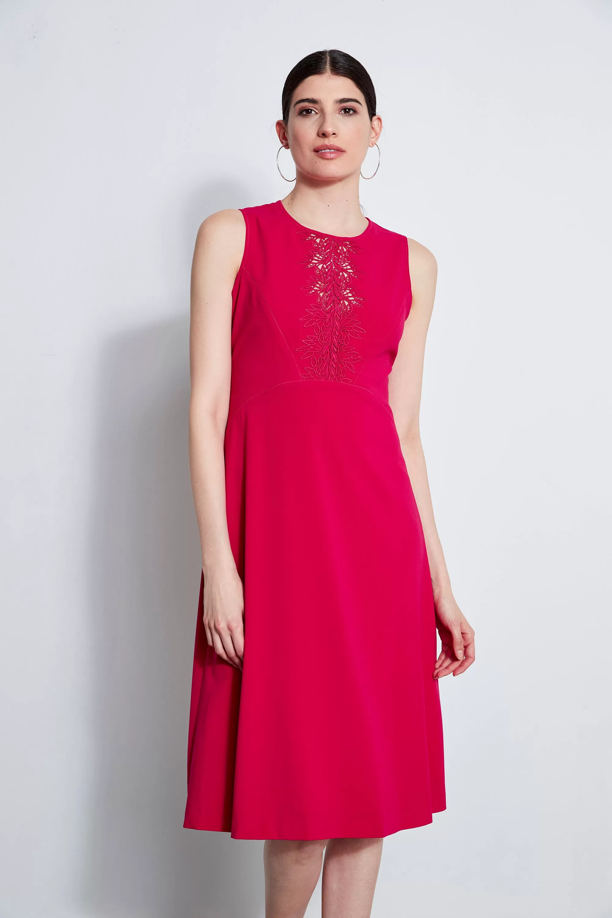 Lace Applique Midi Dress